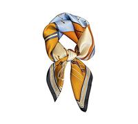 JERLA Quadratischer Schal aus 100% reiner Maulbeerseide, 68 x 68 cm, für Damen und Herren, Naturseide, Halstuch, Kopftuch, Pferdeblau, 26.7”X26.7”