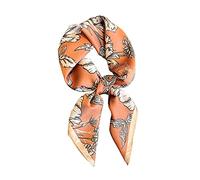 JERLA Quadratischer Schal für Haare, 100% reine Maulbeerseide, 68 x 68 cm, natürliche Seide, Halstuch, Kopftuch, Rose Orange, 26.7”X26.7”