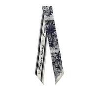 JERLA Schal aus 100% Maulbeerseide, 100 x 6 cm, Cremeweiß und Schwarz, Marineblau, Rotkehlchen, Damen, Modebewusste Frauen, Qualitätsliebhaberinnen, Frauen, Fashion-Scarves, Schal