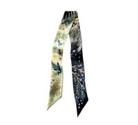 JERLA Schal aus 100% Maulbeerseide, Haarband, Handtaschengriff, Krawatte, Halstuch, Schal für Damen und Herren, Dschungel-Schwarz, 33.5"×1.97"