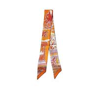 JERLA Schal aus 100% Maulbeerseide, Haarband, Handtaschengriff, Krawatte, Halstuch, Schal für Damen und Herren, Reyurez Orange