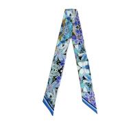 JERLA Schal aus 100% Maulbeerseide, Haarband, Handtaschengriff, Krawatte, Schal, Halstuch, Schal für Damen, Ölgemälde, blau, 33.5"×1.97"