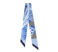 JERLA Schal aus 100% Maulbeerseide, Haarband, Handtaschengriff, Krawatte, Schal, Halstuch, Schal für Damen, Dunkelblaue Kutsche, 33.5"×1.97"