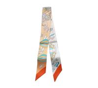 JERLA Schal aus 100% Maulbeerseide, Haarband, Handtaschengriff, Krawatte, Schal, Halstuch, Schal für Damen, Ballon-Orange, 33.5"×1.97"
