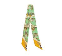 JERLA Schal aus 100% Maulbeerseide, Haarband, Handtaschengriff, Krawatte, Schal, Halstuch, Schal für Damen, Oldtimer grün und gelb, 33.5"×1.97"