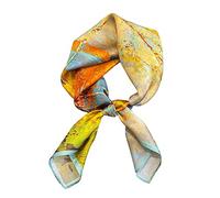 JERLA Schal aus 100% Reiner Maulbeerseide, quadratisch, 68,6 x 68,6 cm, für Damen und Herren, natürliche Seide, Halstuch, Kopftuch, Ölfarbe Herbst, 26.7”*26.7”