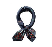 JERLA Schal für Damen und Herren, klein, quadratisch, Satin, 100% echte Maulbeerseide, Paisleymuster, 53,3 x 53,3 cm, Marineblau, E-Paisley, Marineblau, Small