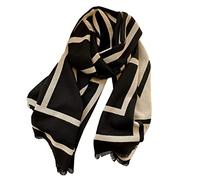 JERLA Schal mit Kaschmir-Haptik, warm, groß, weich, für Damen, Schwarze Geometrie, Large
