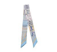 JERLA Unisex-Erwachsene Glas Seidenschal, Pferd blau, 33.5"×1.97"