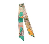 JERLA Unisex-Erwachsene Glas Tasche, Schal, Haarband, Seidenschal, Leopardenmuster, Grün, 33.5"×1.97"