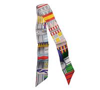 JERLA Unisex-Erwachsene Haarschleife, Seidenschal Modischer Schal, GRAU, 33.5"×1.97"