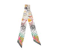 JERLA Unisex-Erwachsene Glas Tasche, Schal, Haarband, Seidenschal, Elefant weiß, 33.5"×1.97"