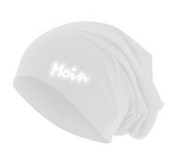 Jersey Beanie Mütze Damen Herren Bedruckt Moin Weiß XS/S