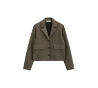 Jerseyblazer MARC O'POLO "Bio-Baumwolle-Polyester-Viskose-Stretch-Mix", Damen, Gr. 42, schwarz braun, Obermaterial: 57% Baumwolle, 36% Polyester, 6% Viskose, 1% Elasthan, unifarben, relaxed fit, 1-Kno