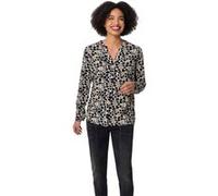 Langarmbluse HEINE, Damen, Gr. 38, beige (champagner, schwarz, bedruckt), 95% Viskose, 5% Elasthan, bedruckt, gemustert, gepunktet, mehrfarbig, Rundhals, Blusen (48737763-38) champagner, schwarz, bedr