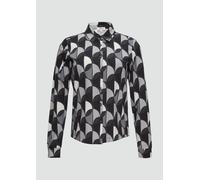 s.Oliver RED LABEL Regular Fit Blusenshirt aus Baumwoll-Mix mit Allover-Print in Stein, Größe 38