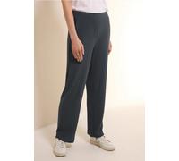 Jerseyhose CECIL, Damen, Gr. XL, Länge 28, grau (volcanic grau), Stoff, 60% Polyester, 32% Viskose, 8% Elasthan, unifarben, loose fit lang, Hosen, im Loose Fit (33810842-XL) volcanic grau