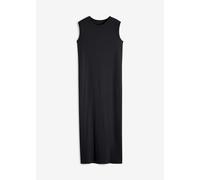 Jerseykleid BONPRIX, Damen, Gr. 48/50 (XL), N-Gr, schwarz, Jersey, Obermaterial: 95% Baumwolle, 5% Elasthan, bequem, Kleider Jerseykleid, aus Rippjersey, mit rundem geripptem Halsausschnitt, ohne Ärme