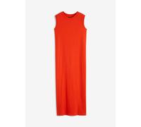 Jerseykleid BONPRIX, Damen, Gr. 52/54 (XXL), N-Gr, blutorange, Jersey, Obermaterial: 95% Baumwolle, 5% Elasthan, bequem, Kleider Jerseykleid, aus Rippjersey, mit rundem geripptem Halsausschnitt, ohne