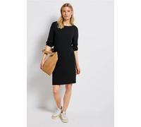 Street One Frauen Jersey-Kleid in Unifarbe in Schwarz, Gr: 34