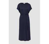 Jersey-Kleid mit einseitigem Schlitz und Bindegürtel 48 blau 2167915.5959.48