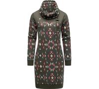 Sweatkleid RAGWEAR "Chlloe Aztec YOUMODO", Damen, Gr. XXXL(46), Normalgrößen, olivgrün, Material: 100% Baumwolle, figurumspielend ca. Mitte Oberschenkel, hoch geschlossener Ausschnitt, Ärmel ohne Ärme