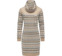 Sweatkleid RAGWEAR "Chlloe Jacquard YOUMODO", Damen, Gr. XXL (44), Normalgrößen, beige, Material: 70% Baumwolle, 30% Polyester, figurumspielend ca. Mitte Oberschenkel, hoch geschlossener Ausschnitt, Ä