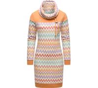 Sweatkleid RAGWEAR "Chlloe Zig Zag YOUMODO", Damen, Gr. XXL (44), Normalgrößen, bunt, Material: 70% Baumwolle, 30% Polyester, figurumspielend ca. Mitte Oberschenkel, hoch geschlossener Ausschnitt, Ärm