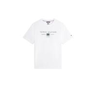 Tommy Hilfiger Herren T-Shirt Kurzarm Brand Love Mono Stack aus Baumwolle, Weiß (White), XXL