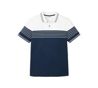 Poloshirt BONPRIX, Herren, Gr. 48/50 (M), weiß, dunkelblau, Jersey, Obermaterial: 100% Baumwolle, regular fit hüftbedeckend, Rundhals, Rippbündchen, Shirts, Regular Fit, Kurzarm, aus Baumwoll-Jersey (