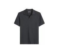 Poloshirt MARC O'POLO "aus Baumwoll-Leinen-Mix", Damen, Gr. L, schwarz navy, Obermaterial: 80% Baumwolle, 20% Leinen, unifarben, regular fit, Shirts (81435347-L) schwarz navy