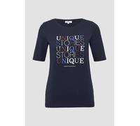 Jersey-Shirt im Slim Fit mit Frontprint 42 blau 2170078.59D2.42