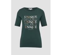 Jersey-Shirt im Slim Fit mit Frontprint 46 Blau 2170078.69D2.46