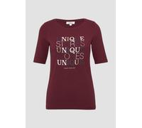 Jersey-Shirt im Slim Fit mit Frontprint 48 rot 2170078.39D2.48