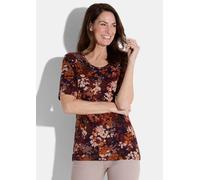 Jersey-Shirt mit Blättermuster blau 22