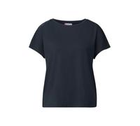 STREET ONE Damen 3226969 Jersey-Shirt mit Mesh-Detail, Deepwater Blue, 38