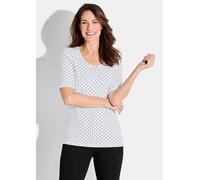 Jersey-Shirt mit Pünktchen weiß 38