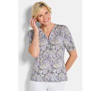 Jersey-Shirt mit Reißverschluss am Ausschnitt lila 38