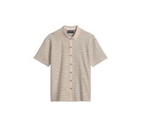 Poloshirt MARC O'POLO "mit strukturiertem Streifen-Muster", Herren, Gr. XL, beige (light beige), Obermaterial: 100% Baumwolle, gestreift, loose fit, Shirts (13508169-XL) light beige