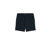 Shorts MARC O'POLO "mit feiner Waffel-Struktur", Herren, Gr. M, Normalgrößen, blau (schwarz navy), Obermaterial: 100% Baumwolle, unifarben, regular fit kurz, Hosen Shorts (44176424-M) schwarz navy
