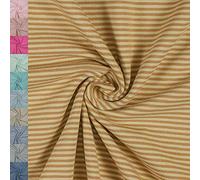 Jersey Stoff Noah, gestreift 2mm | ab 50cm x 150cm (karamell/beige) | Baumwolljersey - Streifen