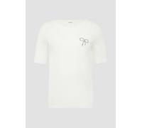 Jersey-T-Shirt im Slim Fit mit Frontprint 44 creme 2164086.02D8.44
