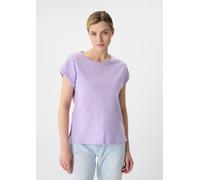Jersey-T-Shirt mit fixiertem Ärmelumschlag lila 40
