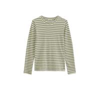Marc O'Polo Damen Langarmshirt - Jersey T-Shirts Longsleeve, Ringelshirt, Rundhals, Baumwolle Hellgrün / L L Grün