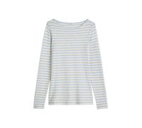 Langarmshirt MARC O'POLO "aus Slubjersey", Damen, Gr. L, light blau, Obermaterial: 100% Baumwolle, gestreift, Basic, regular fit, U-Boot-Ausschnitt, normaler Saum, Shirts Langarmshirt (86351350-L) lig