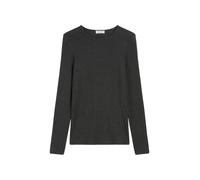 Langarmshirt MARC O'POLO "aus TENCEL™ Modal", Damen, Gr. L, grau (night grau melange), Obermaterial: 93% Modal, 7% Elasthan, unifarben, Basic, slim fit, Rundhals, Shirts (22897031-L) night grau melang