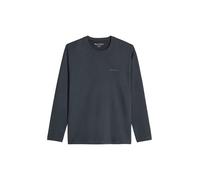 Langarmshirt MARC O'POLO, Herren, Gr. M, blau (peppercorn grau), Jersey, Obermaterial: 100% Baumwolle, unifarben, regular fit normal, Rundhals, abgesteppte Kante, Shirts Langarmshirt, aus Organic Cott