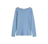 Langarmshirt MARC O'POLO "aus Organic Cotton-Qualität", Damen, Gr. XXL, fall sky, Obermaterial: 100% Baumwolle, unifarben, Basic, regular fit, U-Boot-Ausschnitt, normaler Saum, Shirts Langarmshirt (50