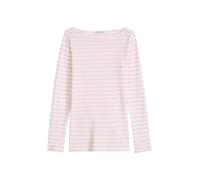 Langarmshirt MARC O'POLO "aus Slubjersey", Damen, Gr. XXL, light lila, Obermaterial: 100% Baumwolle, gestreift, Basic, regular fit, U-Boot-Ausschnitt, normaler Saum, Shirts Langarmshirt (21234766-XXL)