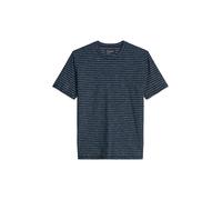 Marc O'Polo Herren T-Shirt, gestreift - Slub-Jersey, Rundhals, Regular Fit, Baumwolle Blau M